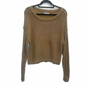 American Eagle Outfitters Tan Waffle Knit Textured Sweater Size Medium